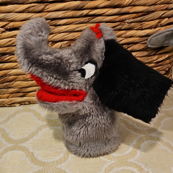 70s Sheram Hand Puppet Animal Set: Pig Croc Duck Bear Zebra Elephant Giraffe - Picture 2 of 11